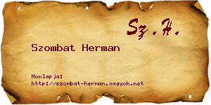 Szombat Herman névjegykártya